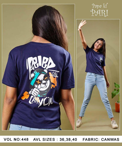 448 Papa Ki Pari Canvas Girls Top Exporter