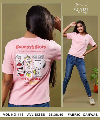 448 Papa Ki Pari Canvas Girls Top Exporter