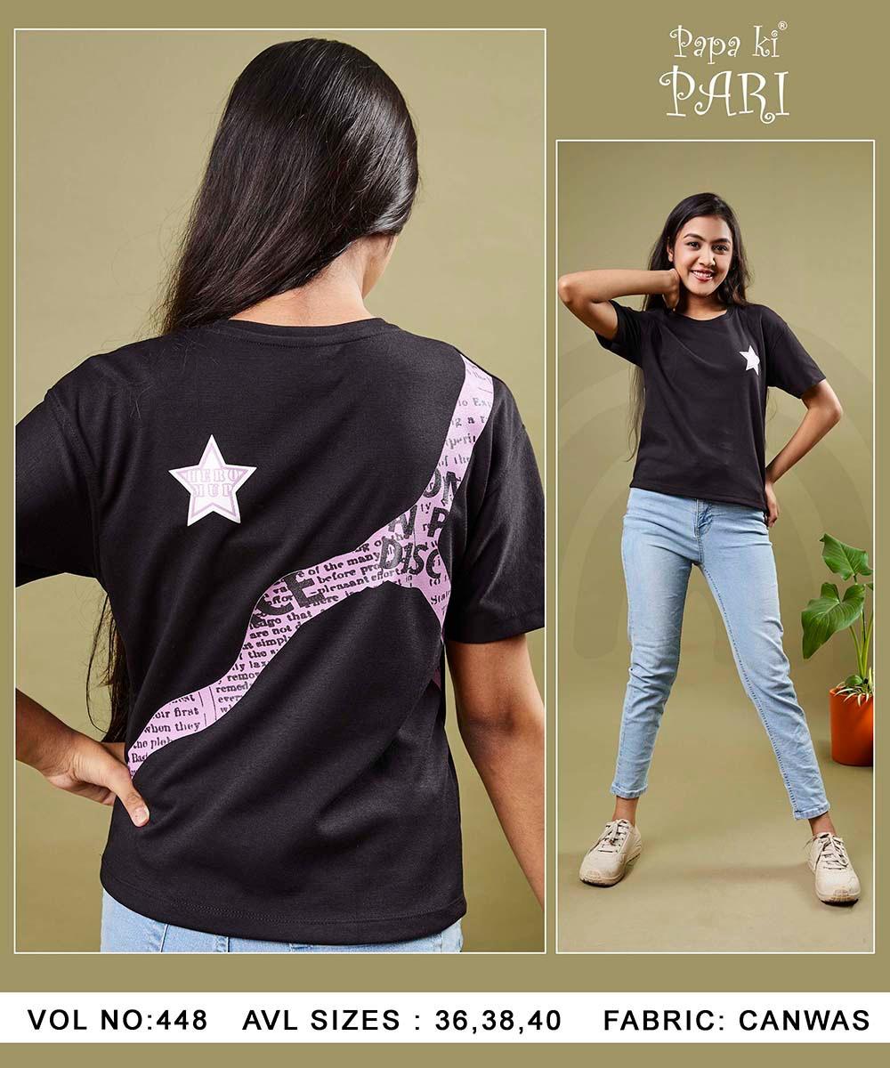 448 Papa Ki Pari Canvas Girls Top Exporter