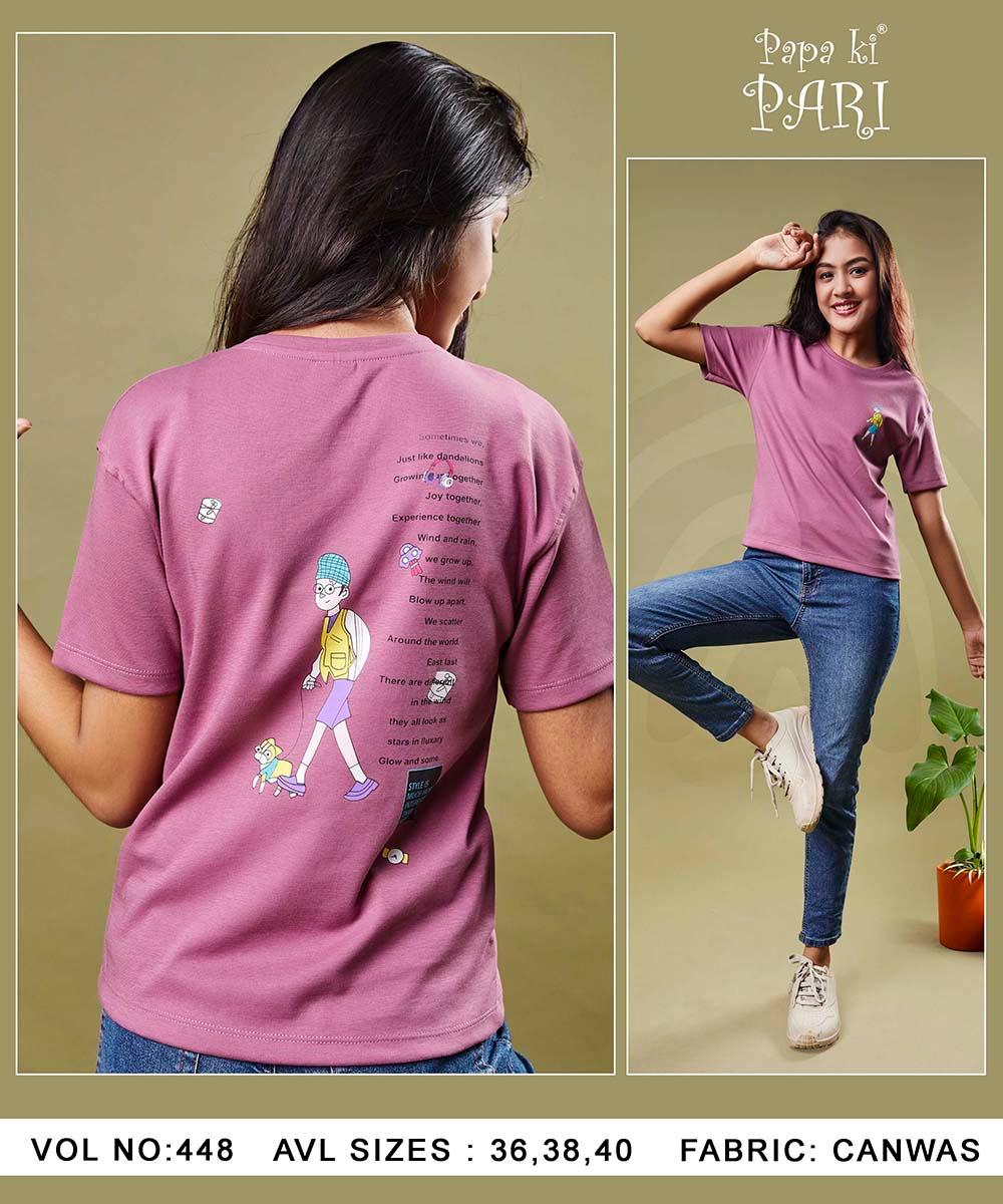 448 Papa Ki Pari Canvas Girls Top Exporter