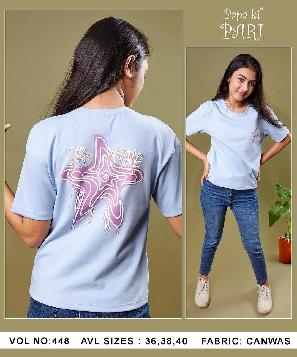 448 Papa Ki Pari Canvas Girls Top Exporter