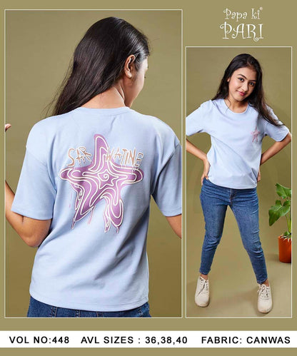 448 Papa Ki Pari Canvas Girls Top Exporter