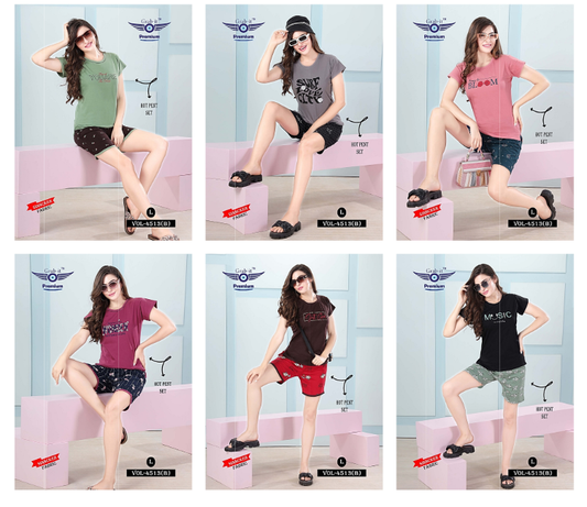 4513 B Grab It Sinker Shorts Night Suits Manufacturer India