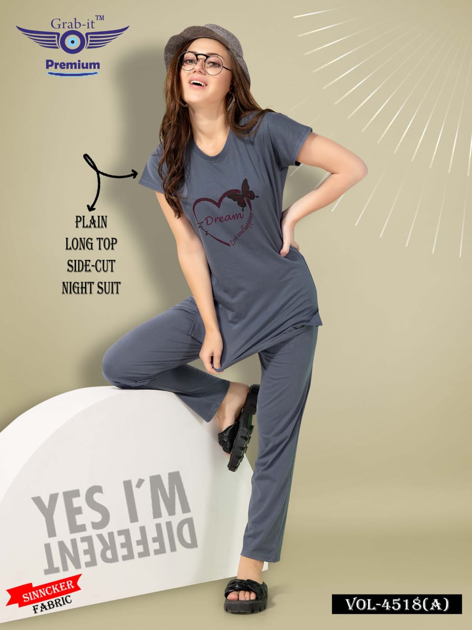 4518 A Grab It Sinker Kurta Night Suits Supplier Gujarat