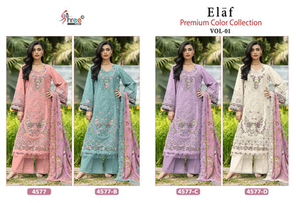 4577 Elaf Premium Color Collection Vol 01 Shree Fabs Cotton Pakistani Salwar Suits Supplier Gujarat