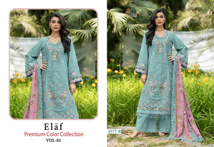 4577 Elaf Premium Color Collection Vol 01 Shree Fabs Cotton Pakistani Salwar Suits Supplier Gujarat