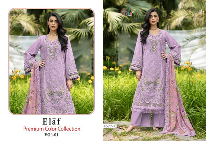 4577 Elaf Premium Color Collection Vol 01 Shree Fabs Cotton Pakistani Salwar Suits Supplier Gujarat