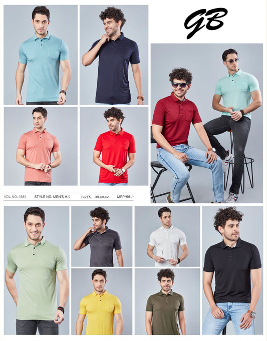 4581 Gb Tencil Lycra Mens Tshirts Wholesale Rate