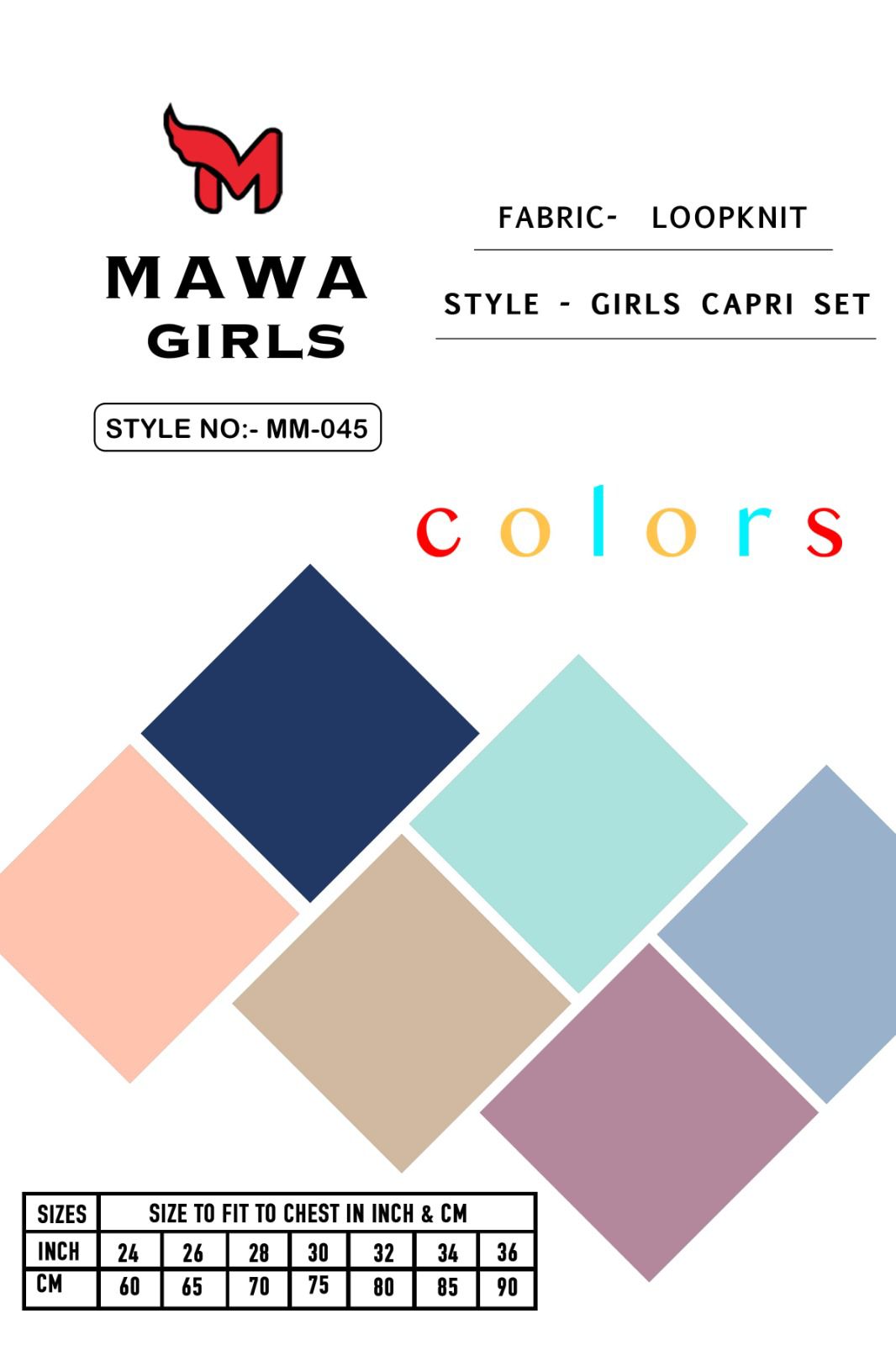 45 Mawa Imported Girls Capri Night Suits Wholesale