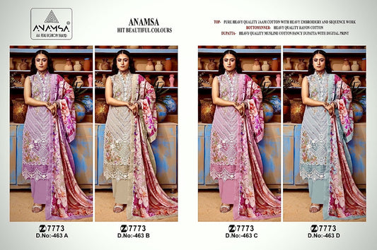 463 Anamsa Jaam Cotton Pakistani Salwar Suits Exporter India