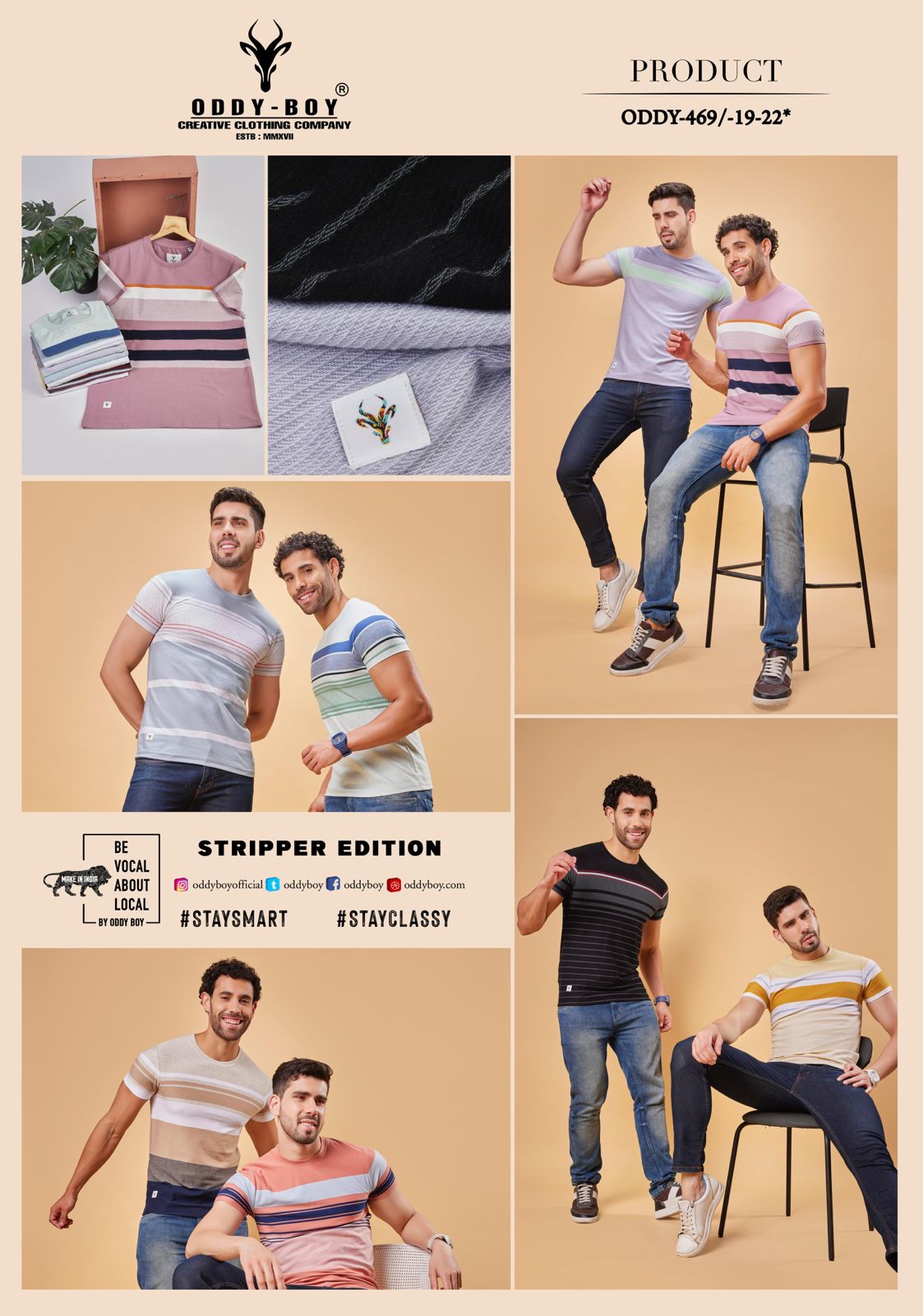 469 Oddy Boy Zig Zag Mens Tshirts