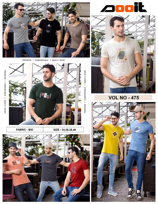 475 Dooit Cotton Biowashed Mens Tshirts Wholesale Rate