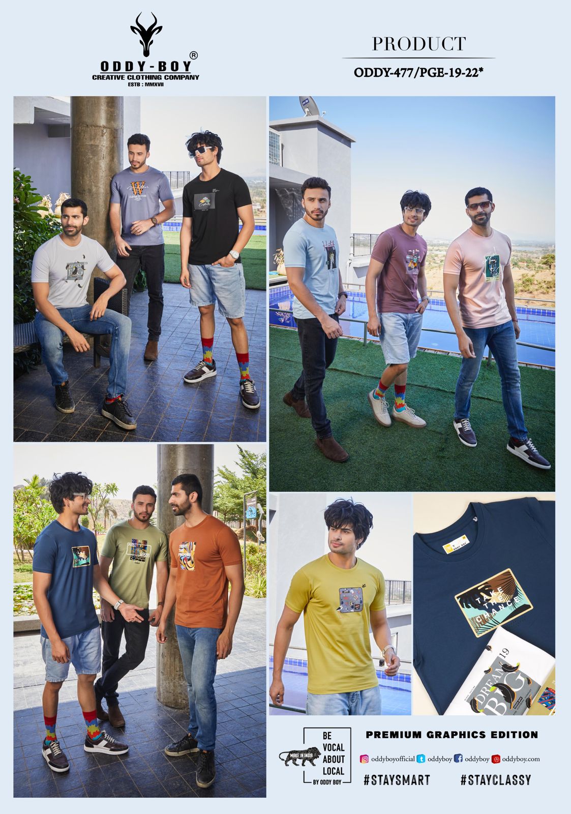 477 Oddy Boy Cotton Lycra Mens Tshirts Exporter Gujarat