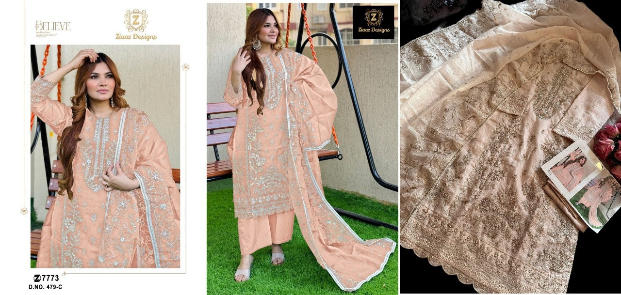 479 Ziaaz Designs Kota Checks Pakistani Salwar Suits