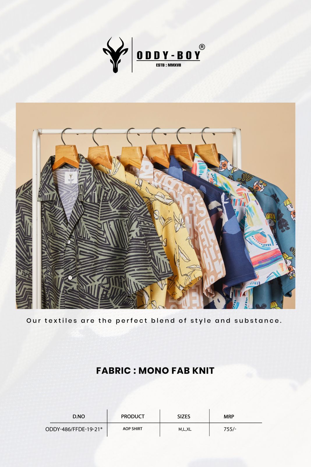 486 Ffde-19-21 Oddy Boy Knit Mens Shirts Exporter India