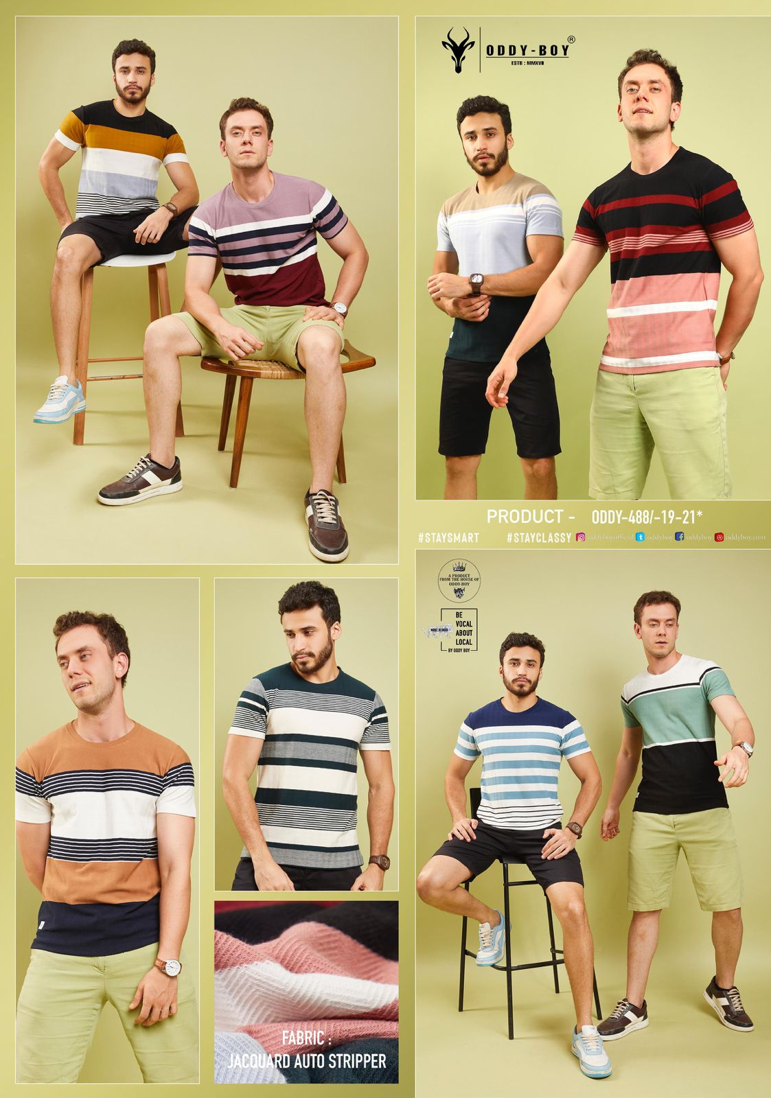 488 Oddy Boy Jacquard Mens Tshirts Wholesale