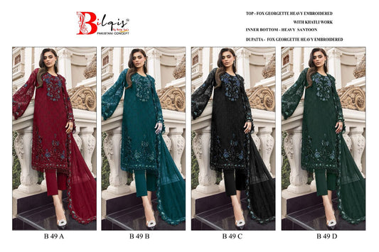 49 Bilqis Fox Georgette Pakistani Salwar Suits
