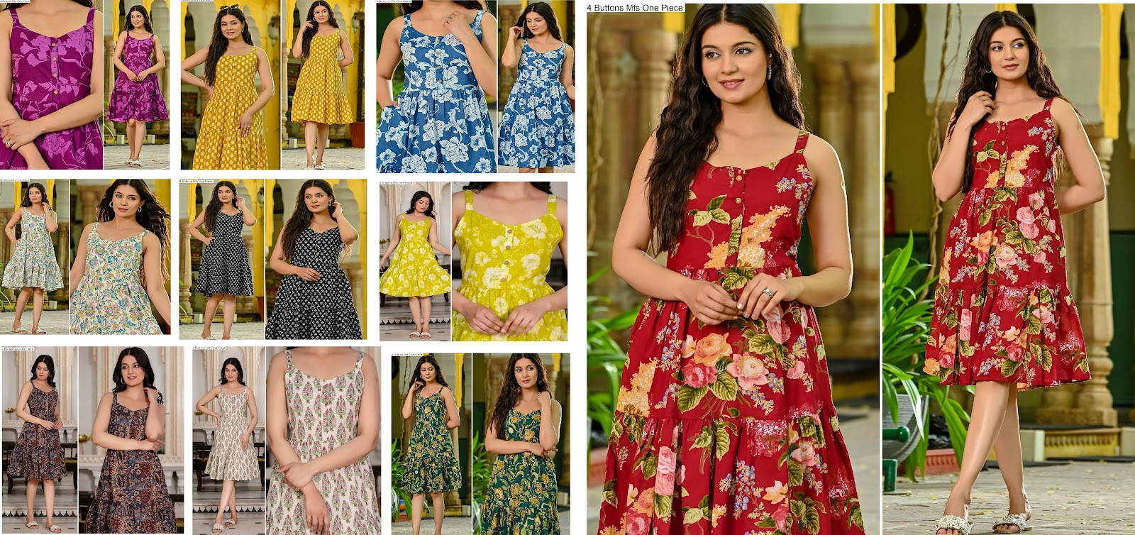 4 Buttons Mfs Cotton One Piece Exporter India