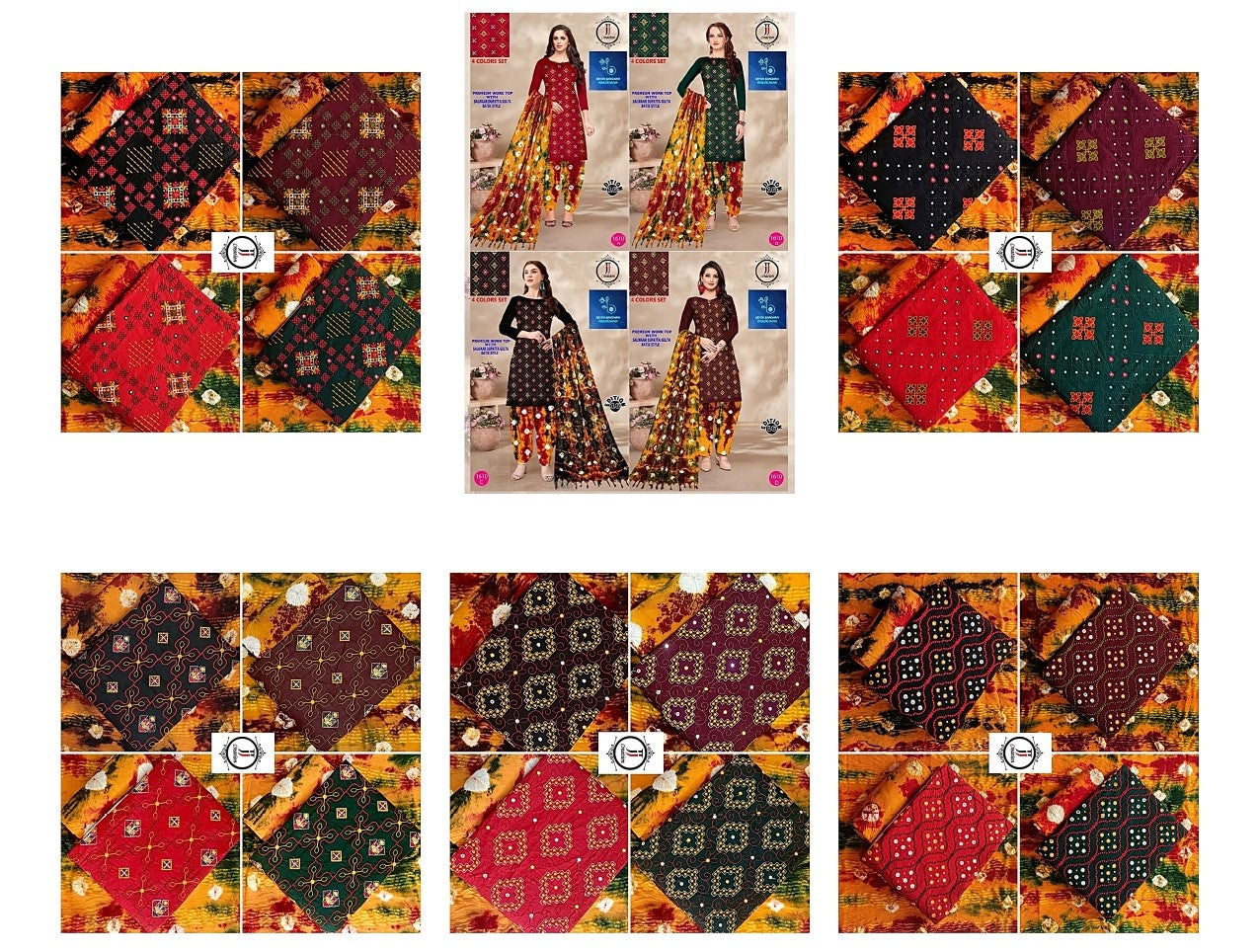 4 Colour Set Jj Rayon Salwar Suits Wholesaler India