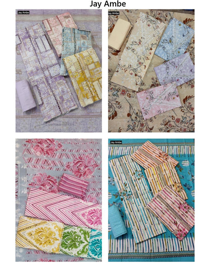4 Matching Special Jay Ambe Cambric Cotton Dress Material Manufacturer Gujarat