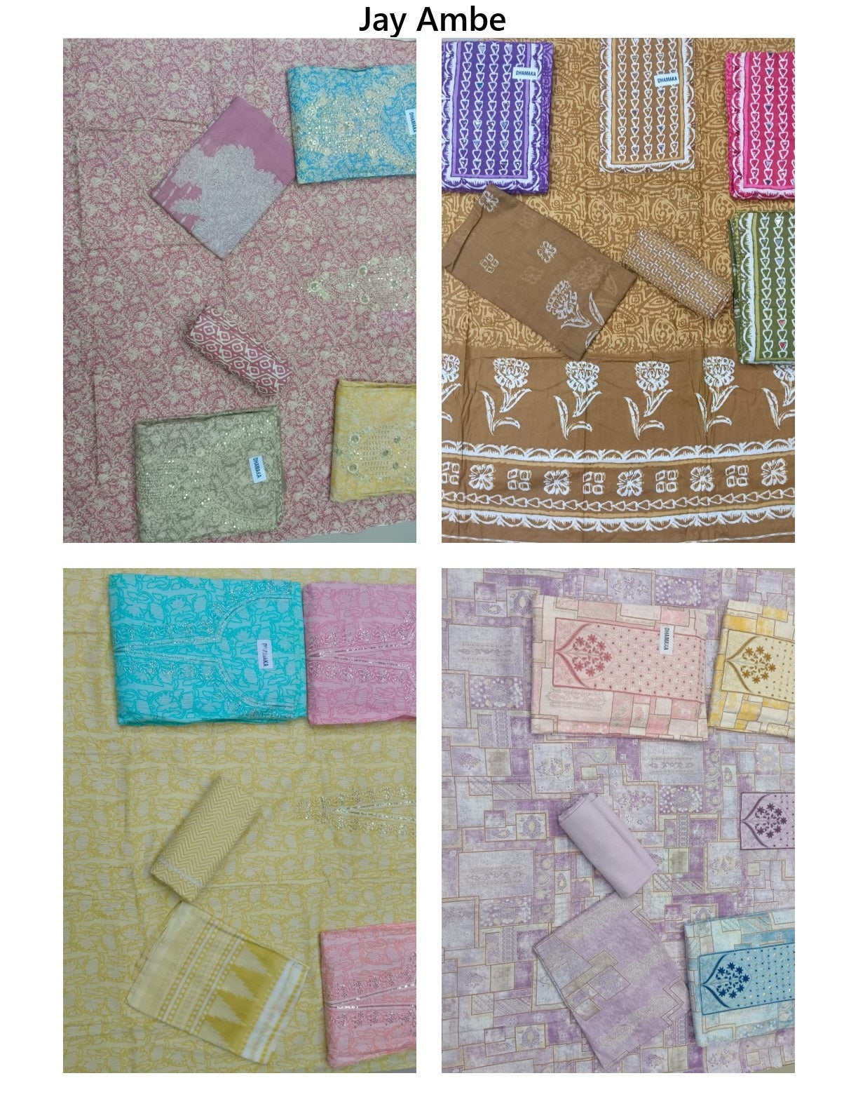 4 Matching Special Jay Ambe Cambric Cotton Dress Material Manufacturer Gujarat