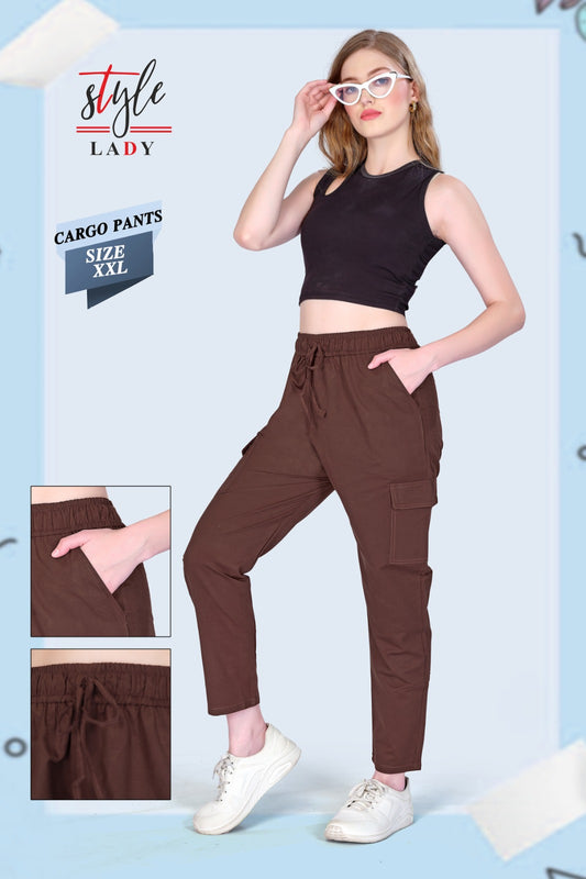 4 Pockets Ladys Cotton Women Cargo Pants Exporter Gujarat