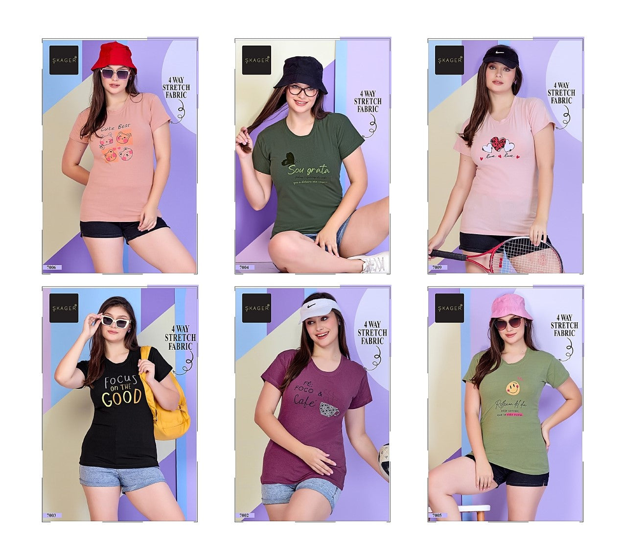 4 Way Skager Cotton Lycra Women Tshirt Wholesale