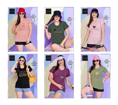 4 Way Skager Cotton Lycra Women Tshirt Wholesale
