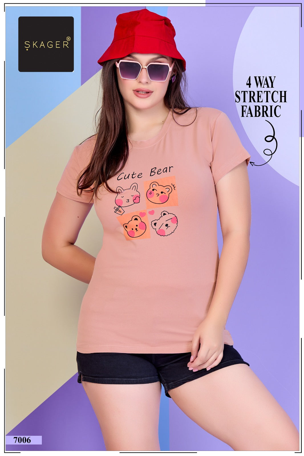 4 Way Skager Cotton Lycra Women Tshirt Wholesale