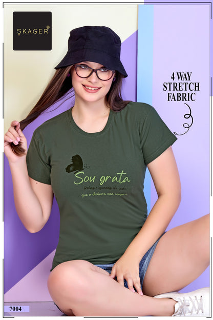 4 Way Skager Cotton Lycra Women Tshirt Wholesale