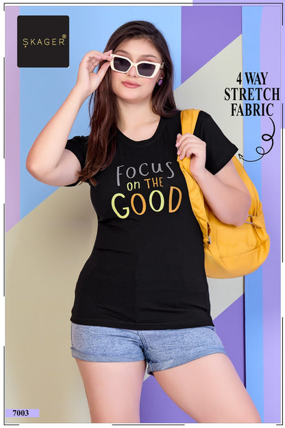 4 Way Skager Cotton Lycra Women Tshirt Wholesale