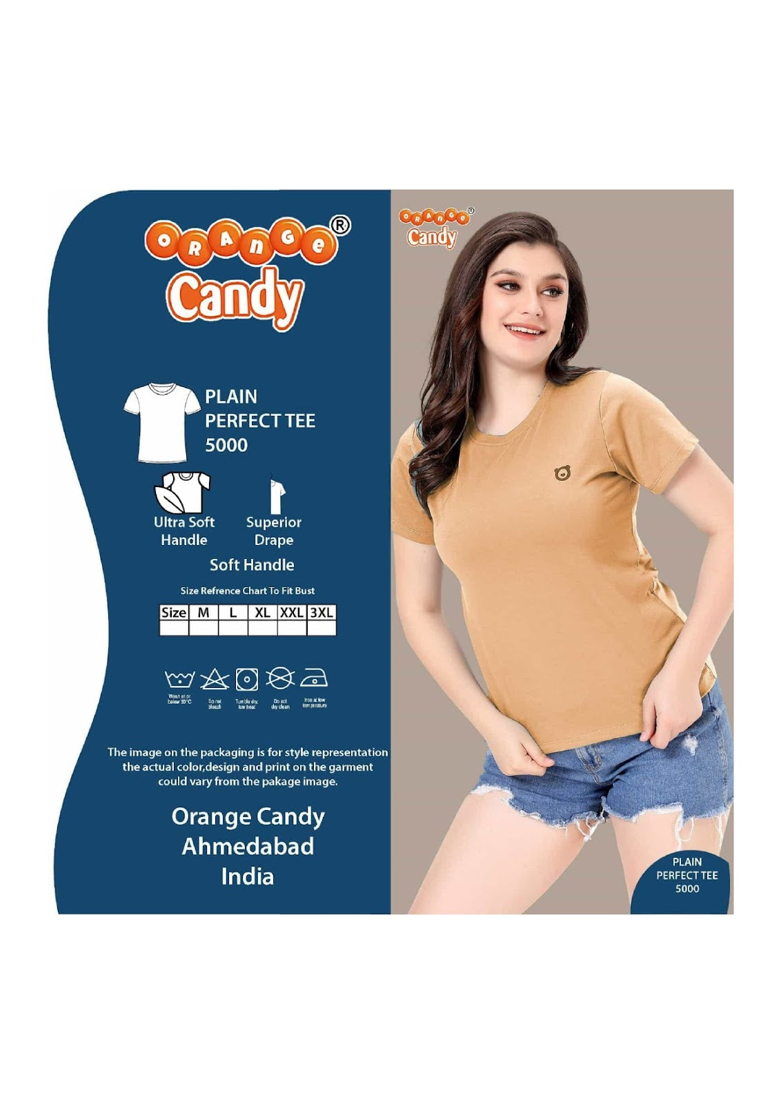 5000 Orange Candy Hosiery Sinker Women Tshirt