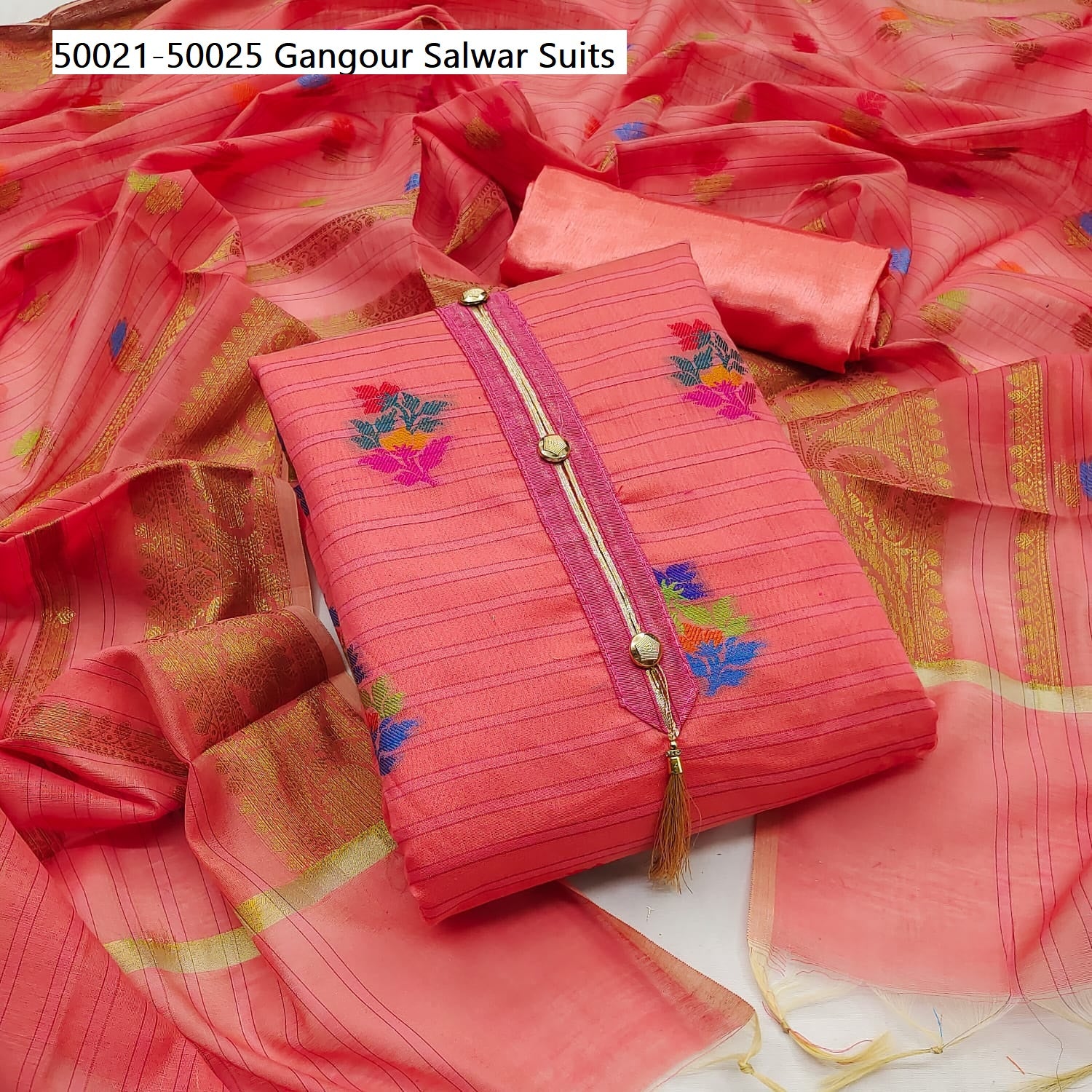 50021-50025 Gangour Banarsi Jacquard Salwar Suits Wholesaler India