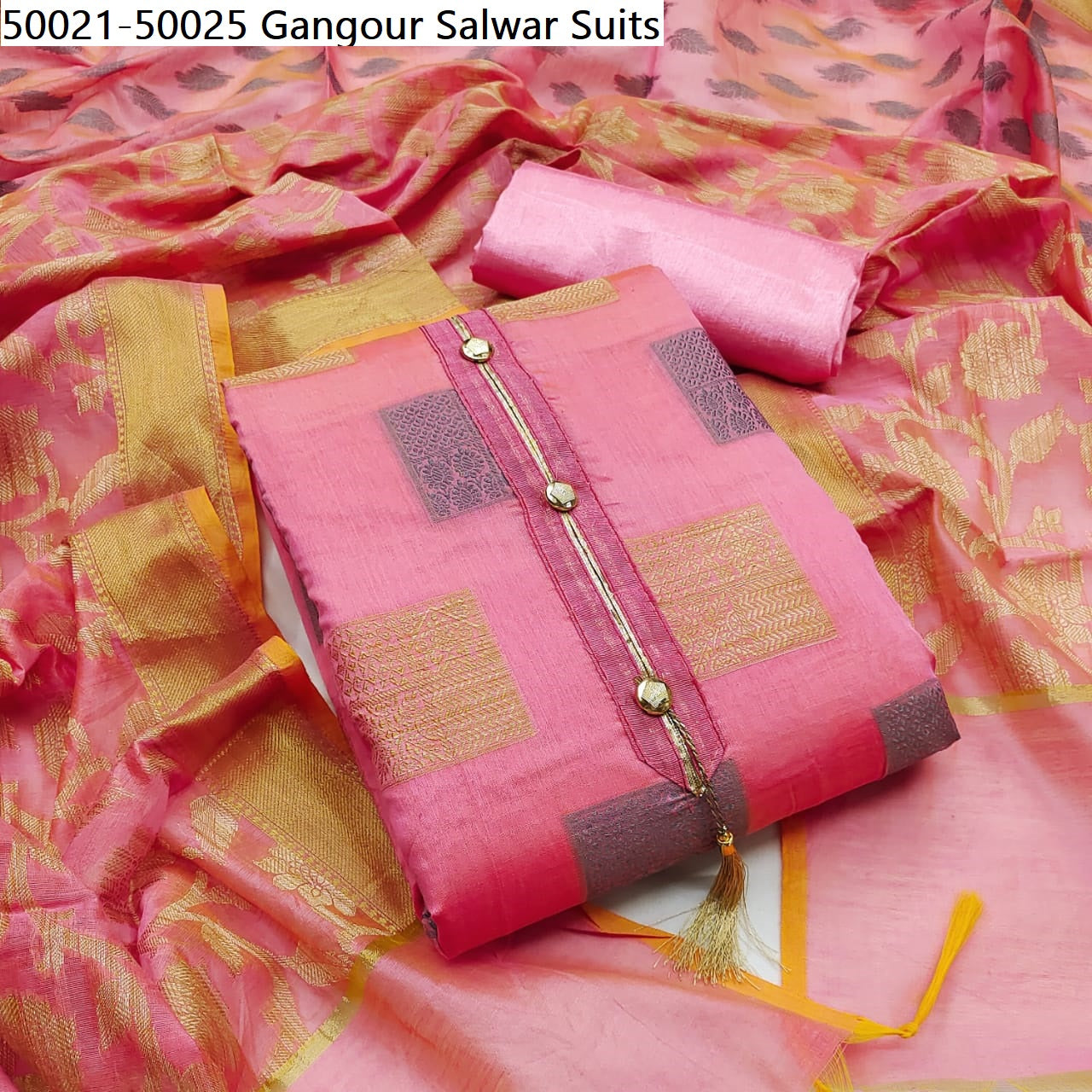 50021-50025 Gangour Banarsi Jacquard Salwar Suits Wholesaler India