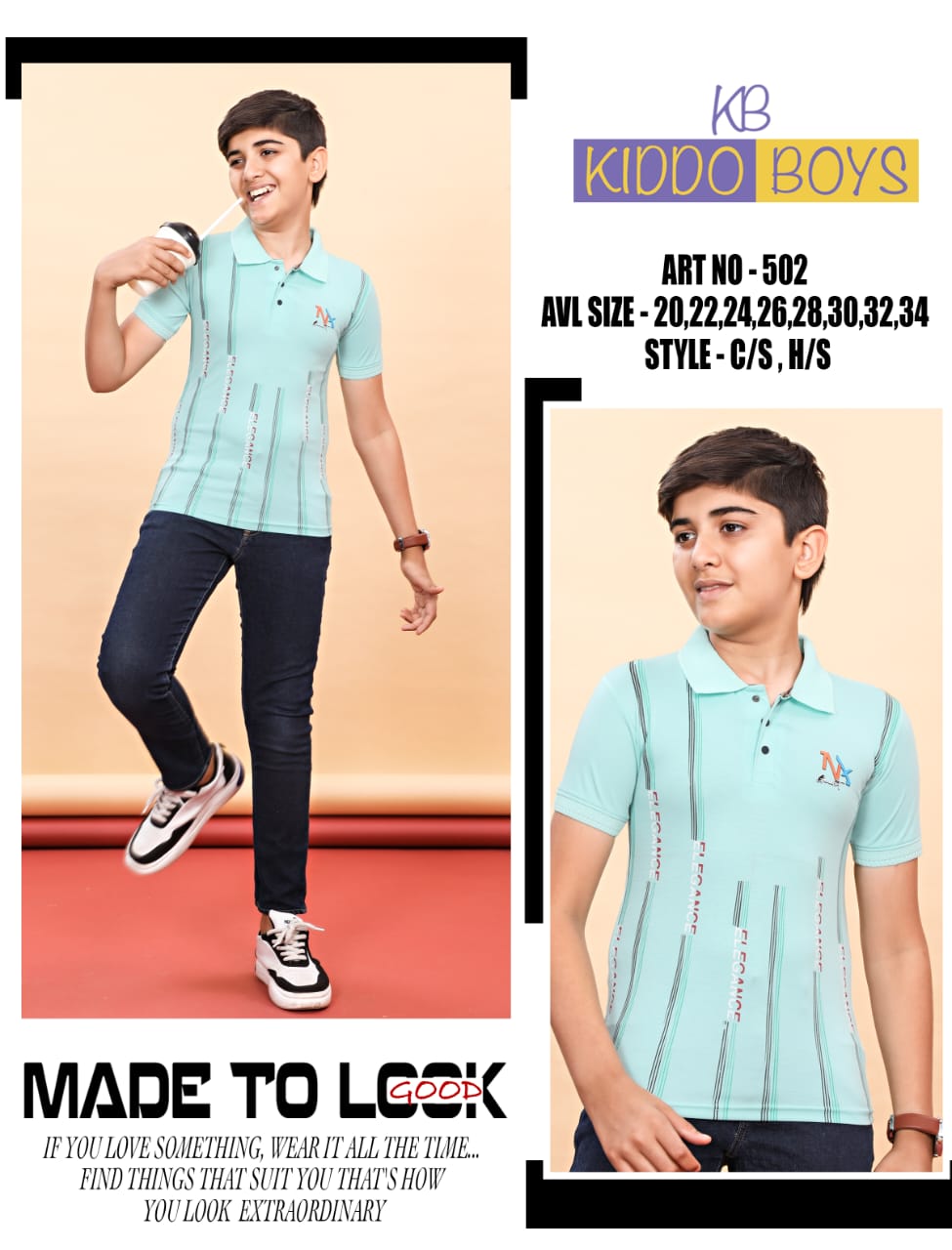 502 Kiddo Tencil Lycra Boys Tshirt