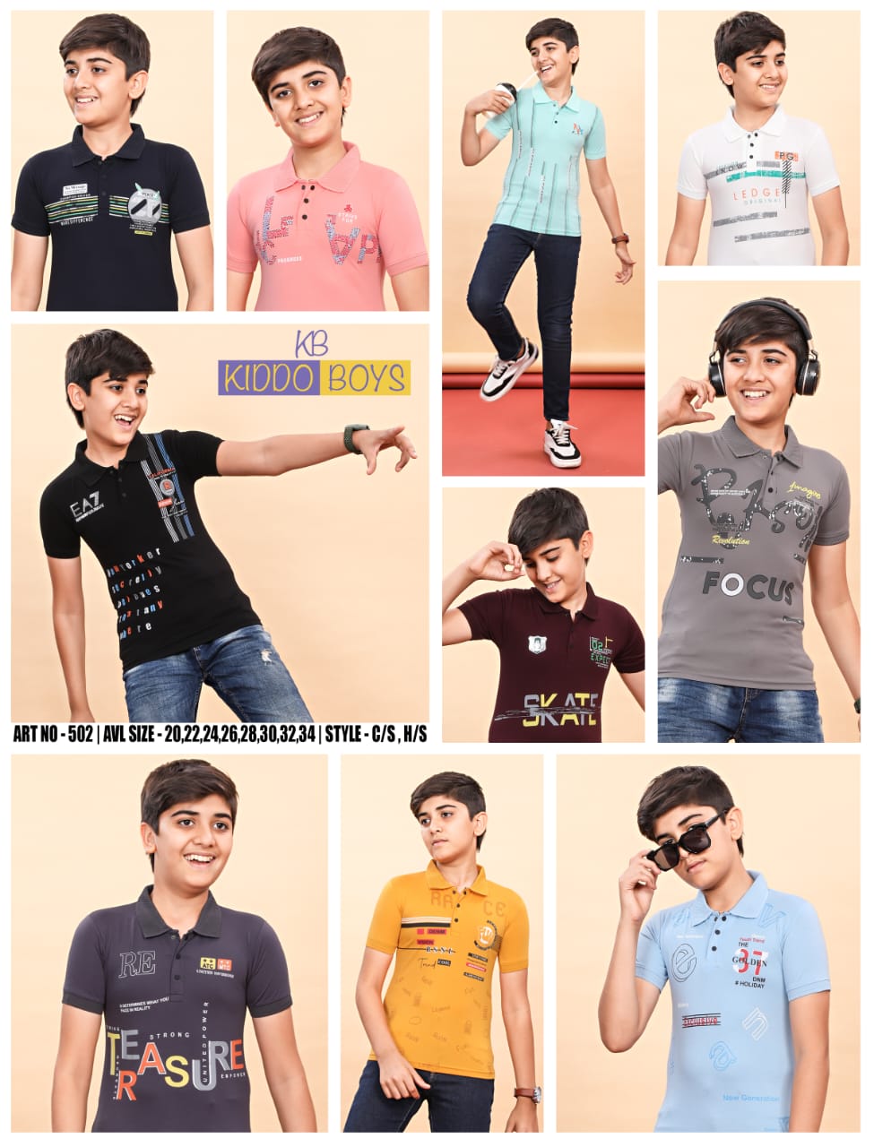 502 Kiddo Tencil Lycra Boys Tshirt