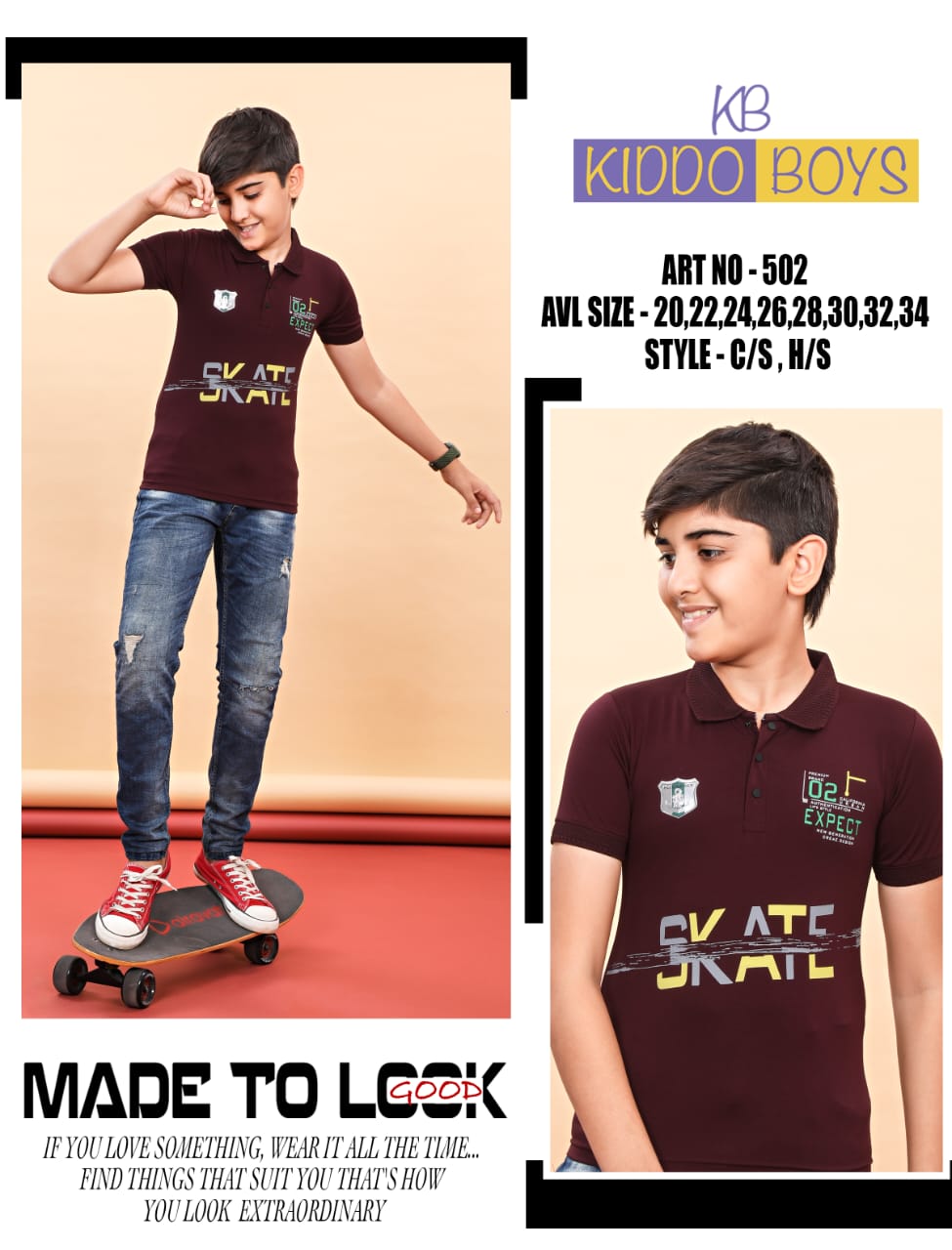 502 Kiddo Tencil Lycra Boys Tshirt