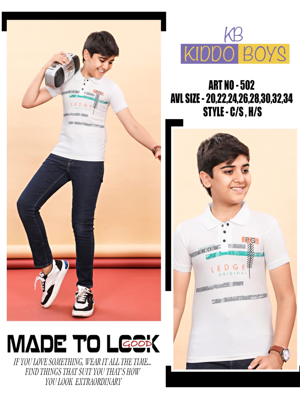 502 Kiddo Tencil Lycra Boys Tshirt