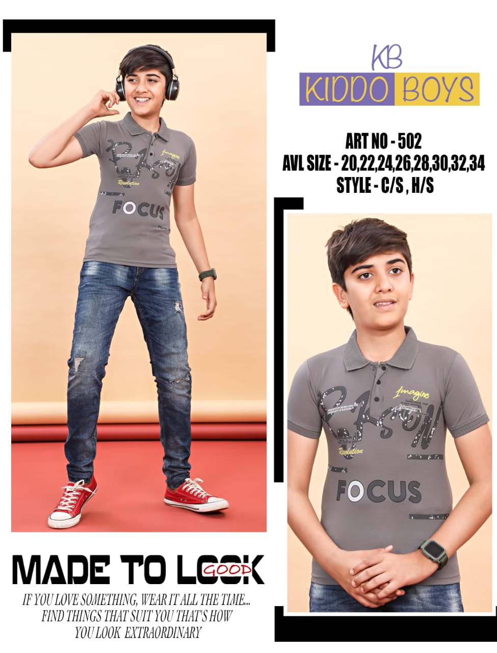 502 Kiddo Tencil Lycra Boys Tshirt