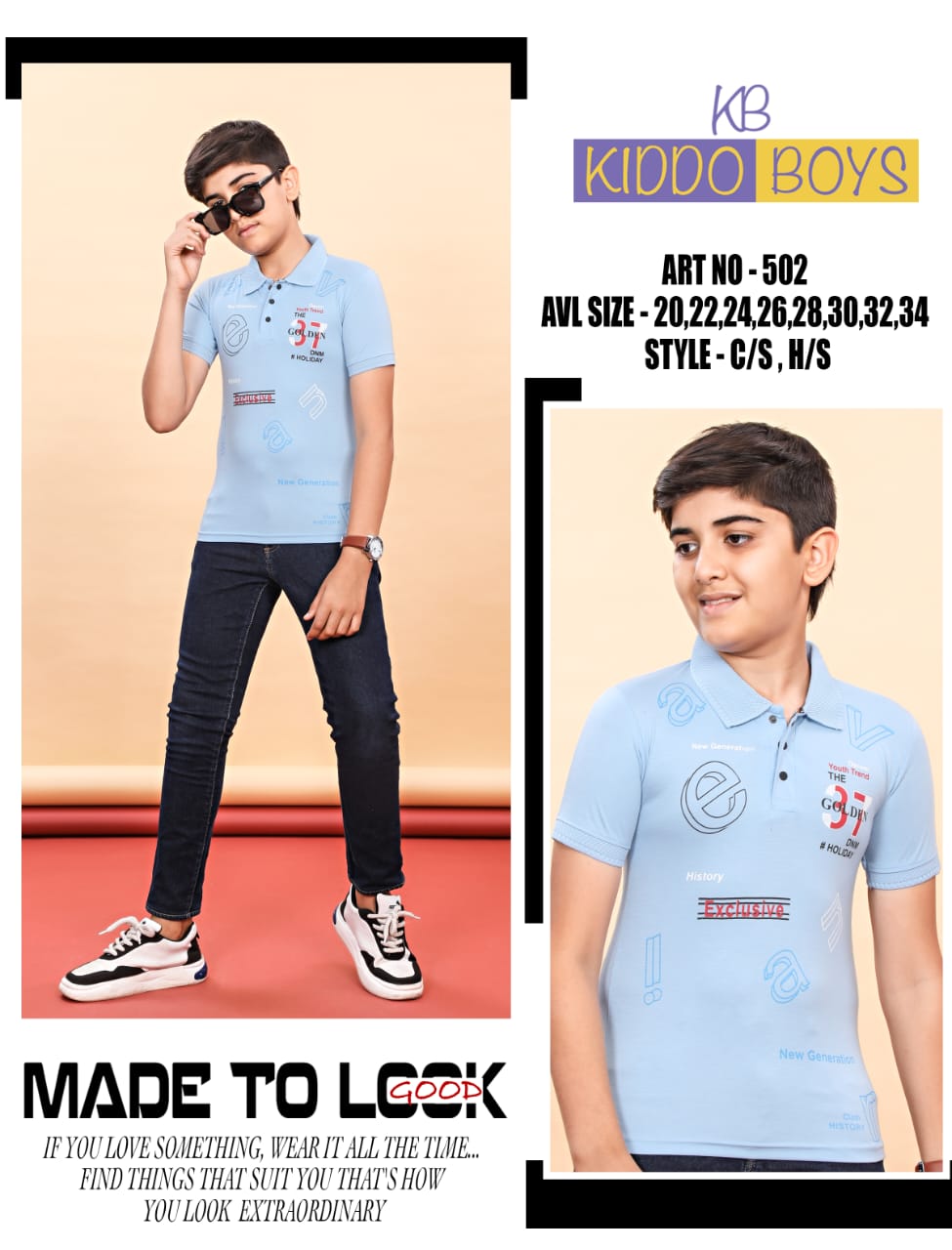 502 Kiddo Tencil Lycra Boys Tshirt