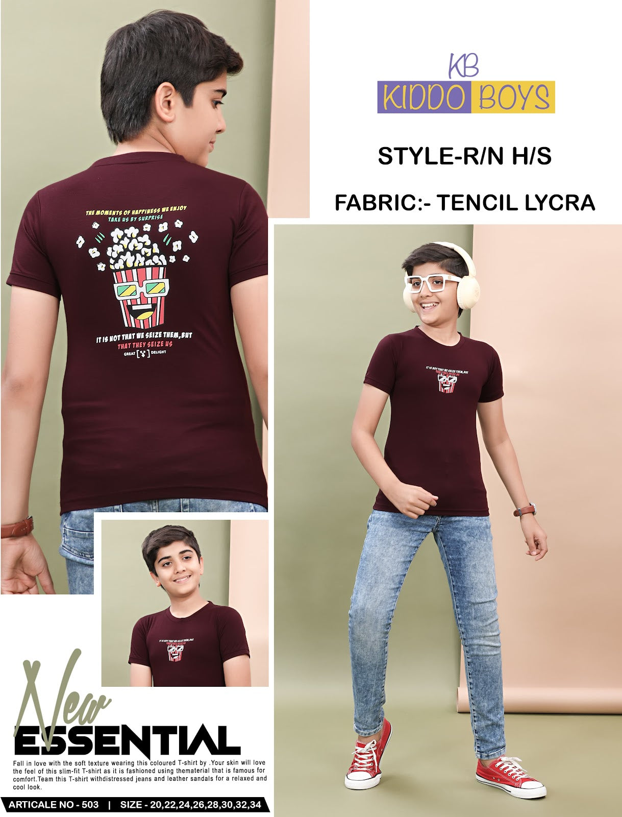 503 Kiddo Tencil Lycra Boys Tshirt