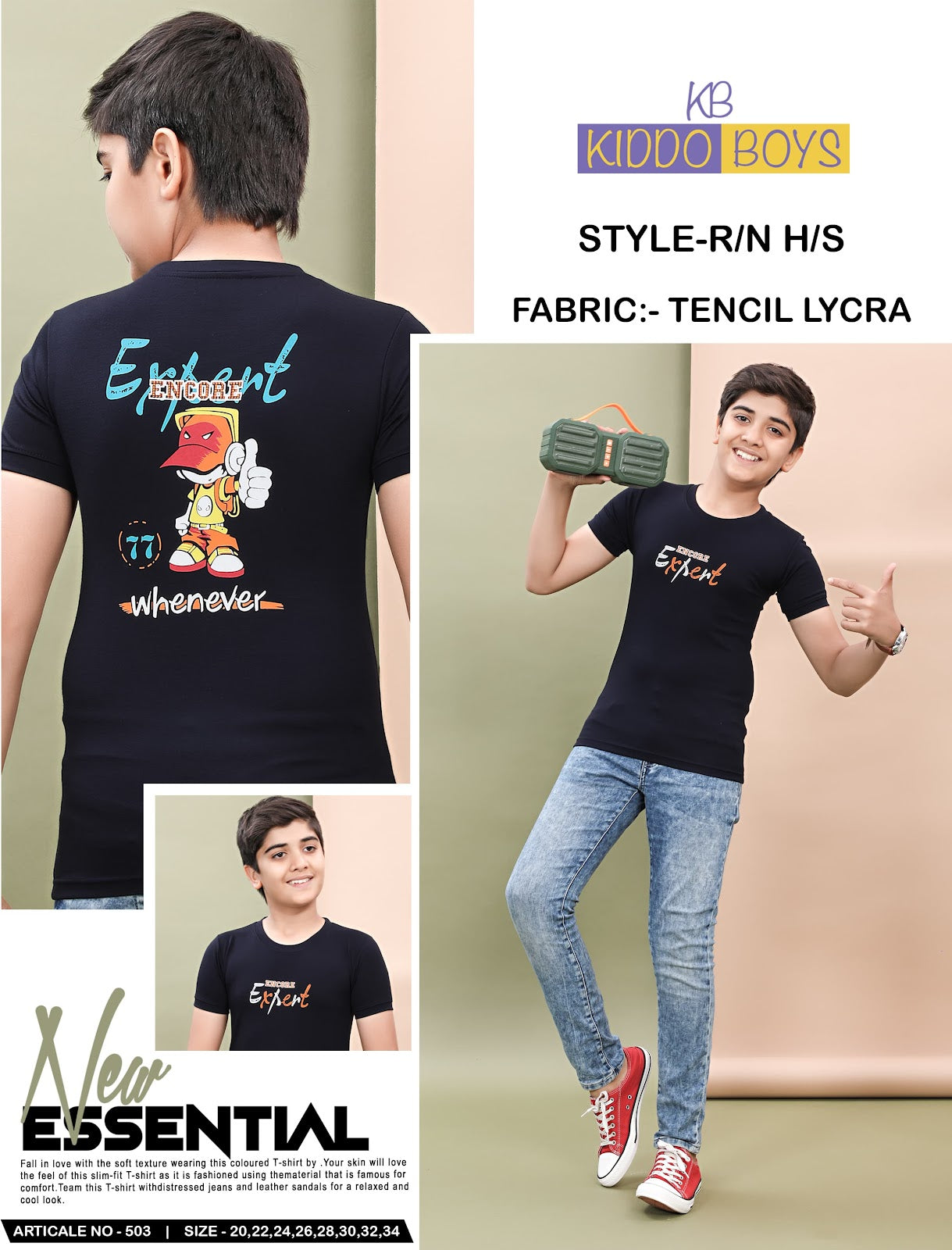 503 Kiddo Tencil Lycra Boys Tshirt