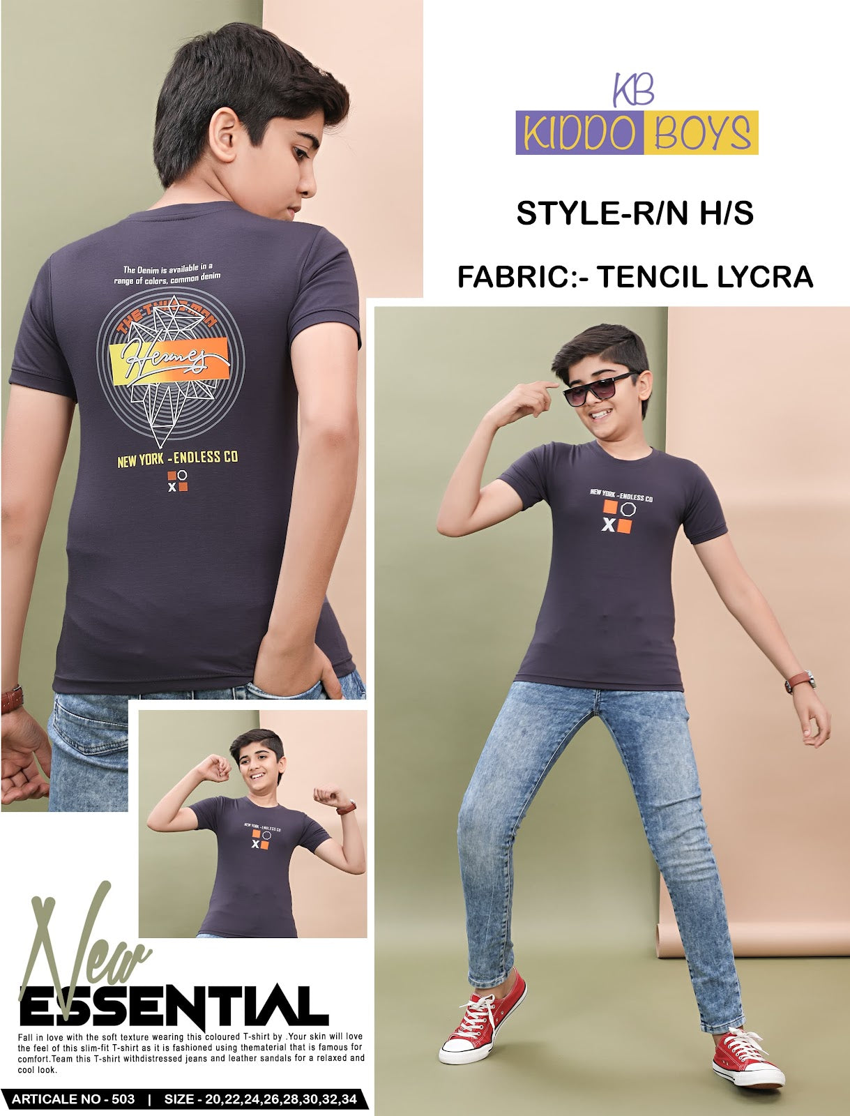 503 Kiddo Tencil Lycra Boys Tshirt