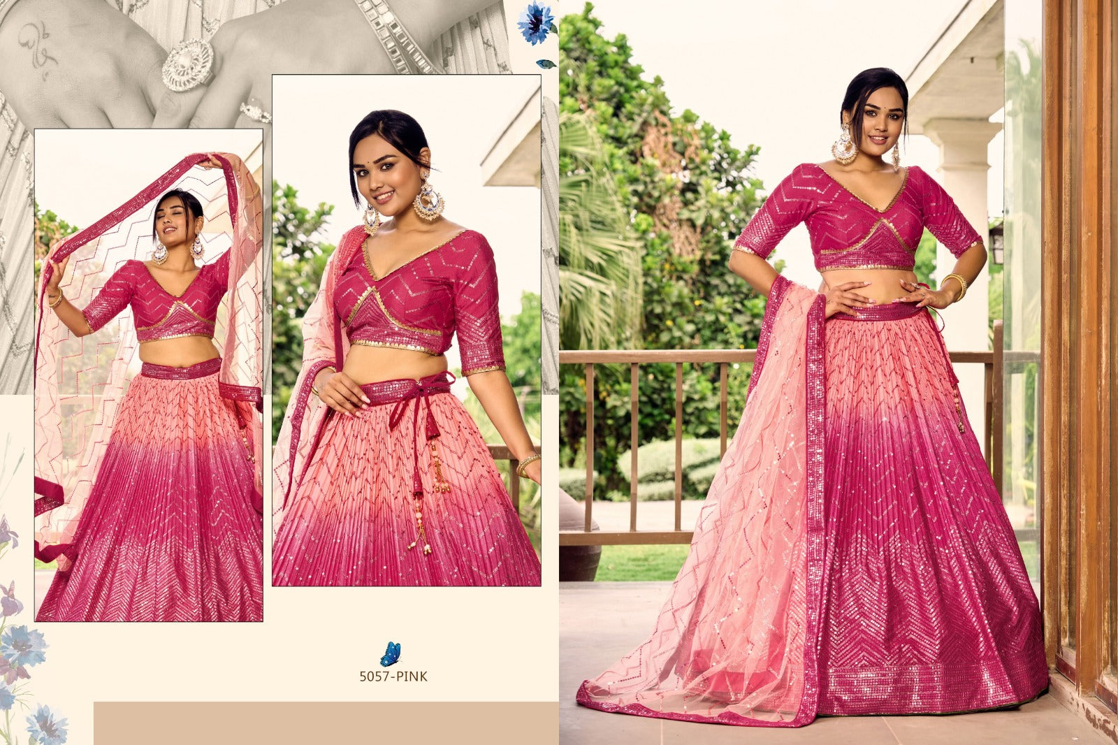 5057 Kimaya Zeel Chinon Lehenga Choli Supplier Ahmedabad