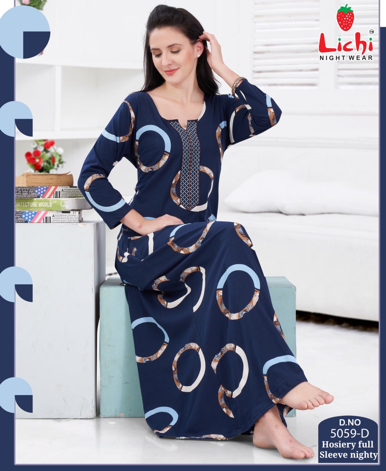 5059 Lichi Hosiery Night Gowns Wholesaler