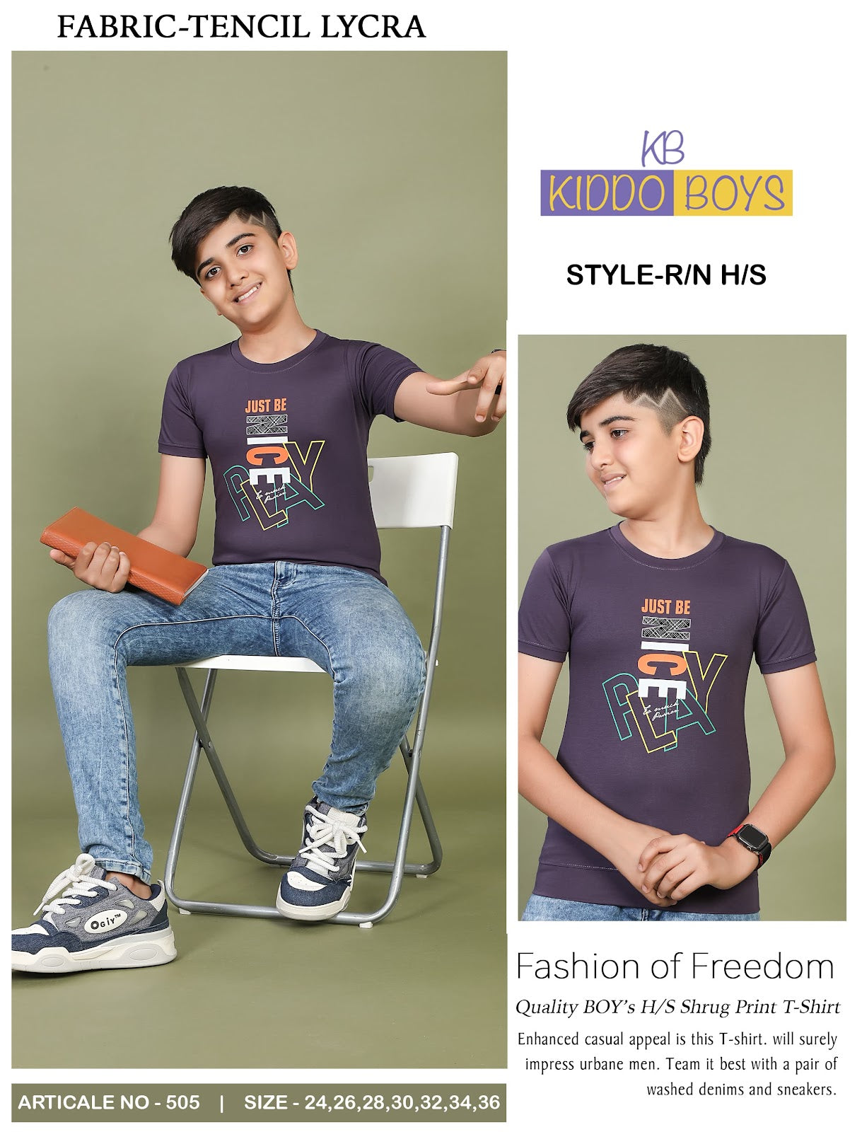 505 Kiddo Tencil Lycra Boys Tshirt Wholesaler India