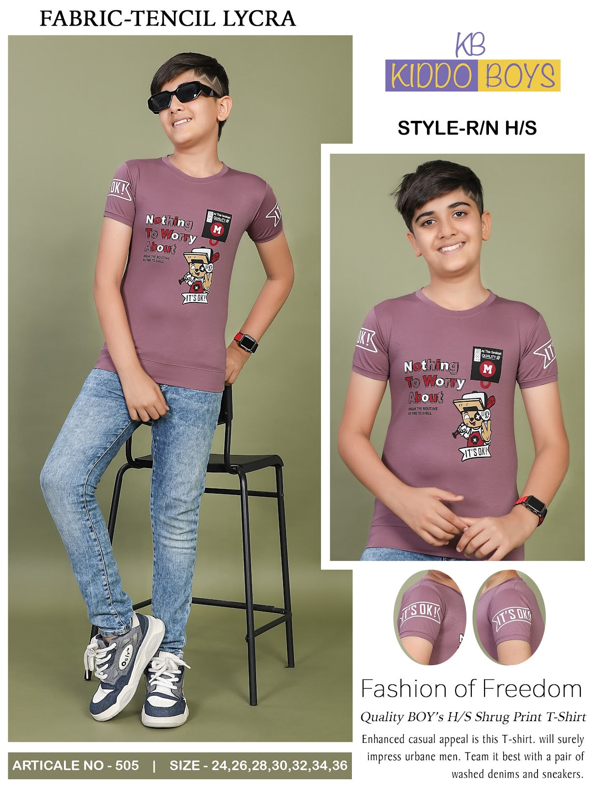 505 Kiddo Tencil Lycra Boys Tshirt Wholesaler India