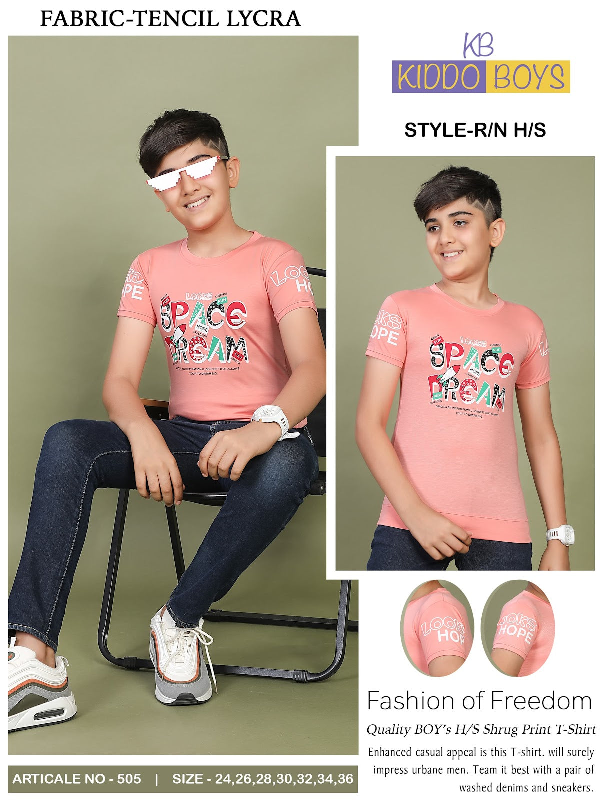 505 Kiddo Tencil Lycra Boys Tshirt Wholesaler India