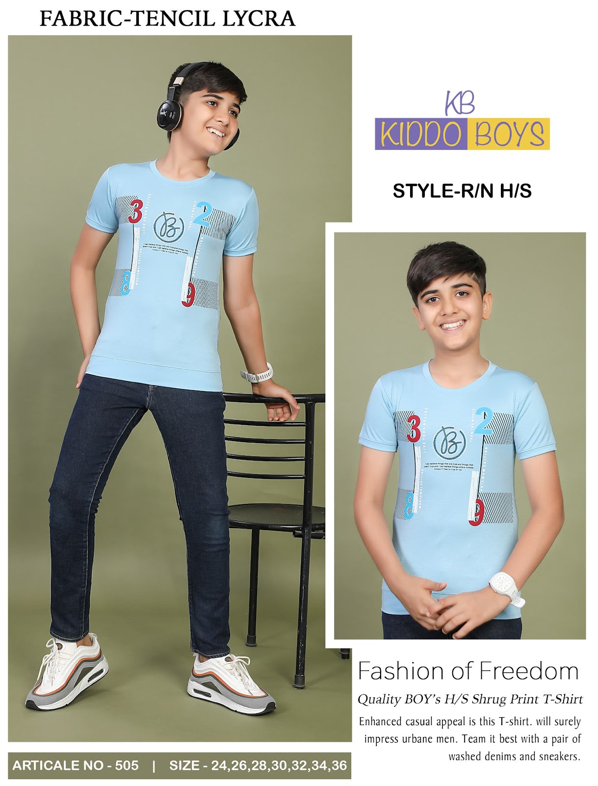 505 Kiddo Tencil Lycra Boys Tshirt Wholesaler India