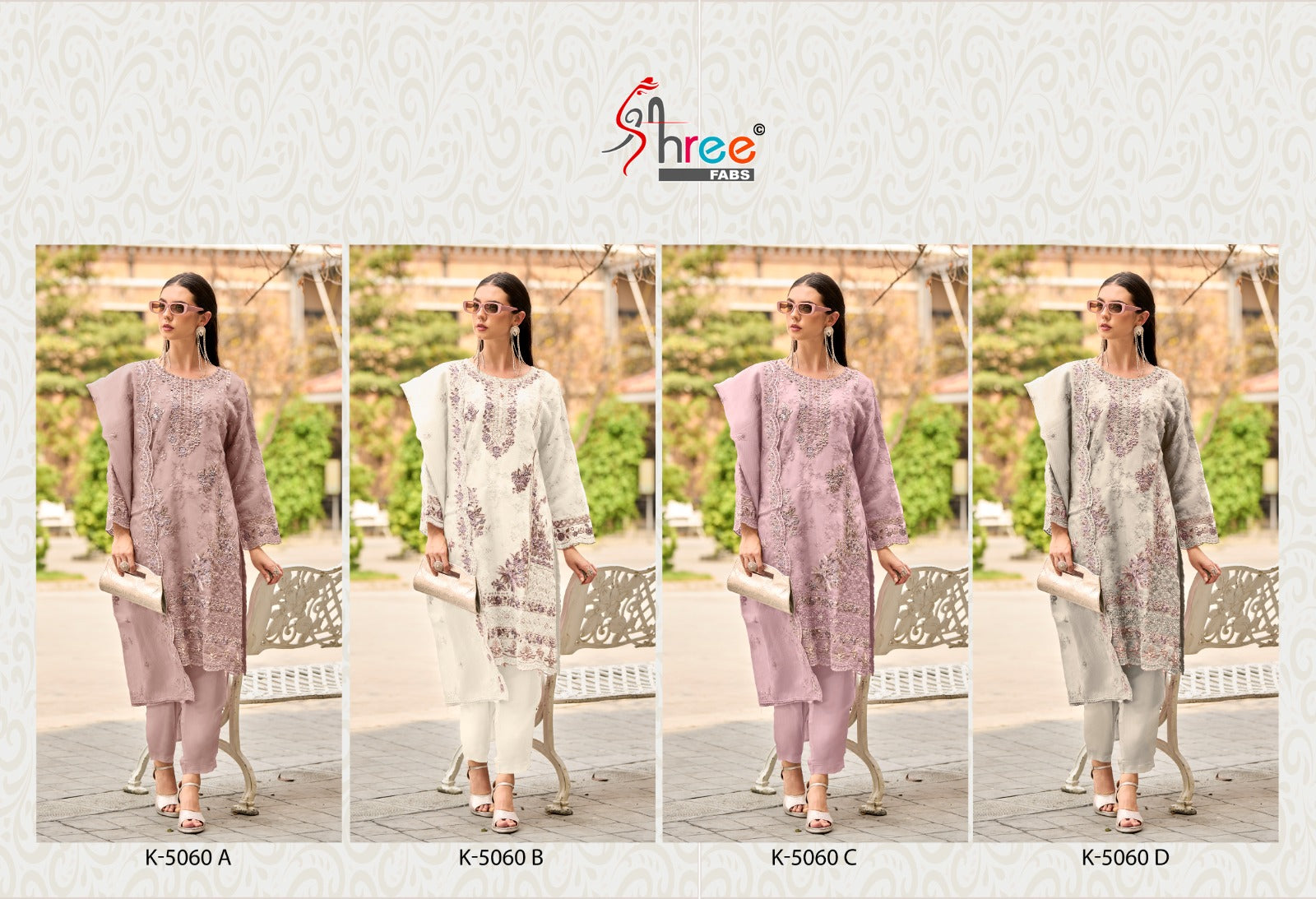5060 Shree Fabs Organza Pakistani Salwar Suits Wholesale